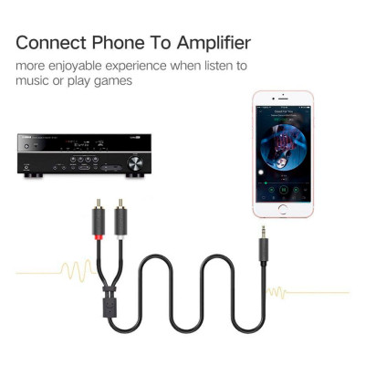 Кабель мультимедійний 3.5mm M to 2xRCA M 2.0m AV102 black Ugreen (10510) Вінниця - фото 8