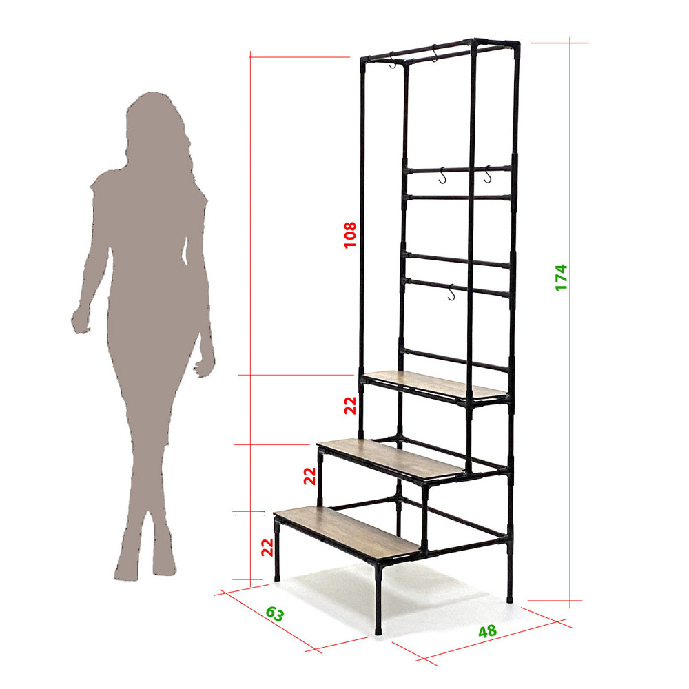 Ступінчаста підставка для рослин Barva, висока підлогова металева етажерка з підвісами для кашпо баг Бориспіль - фото 2