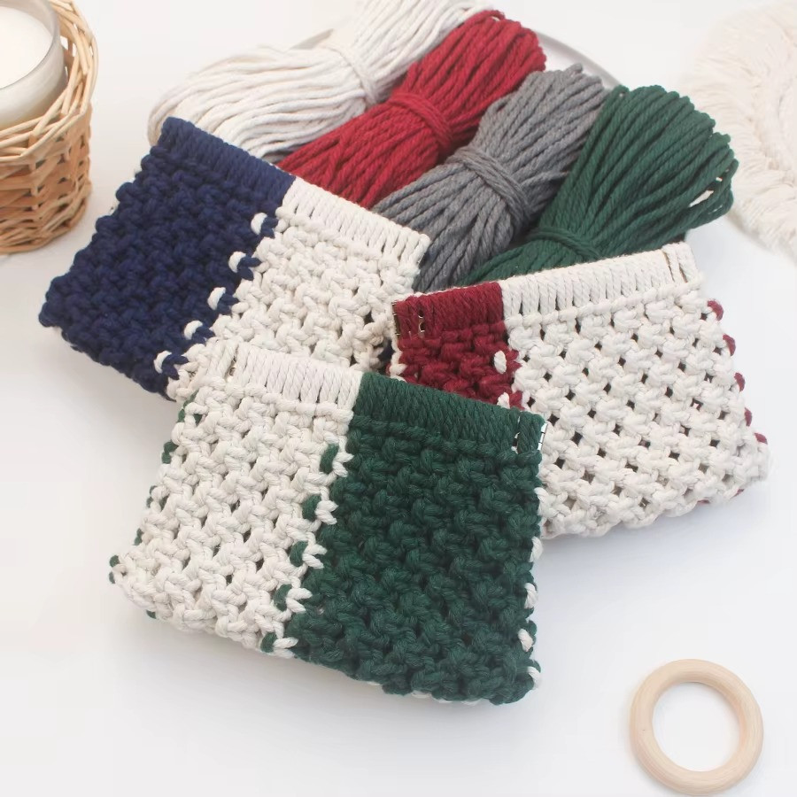 Набор макраме для рукоделия, для творчества и вязания своими руками кошелька  15.7х10см цвет зелёный с белым Каменец-Подольский - изображение 6