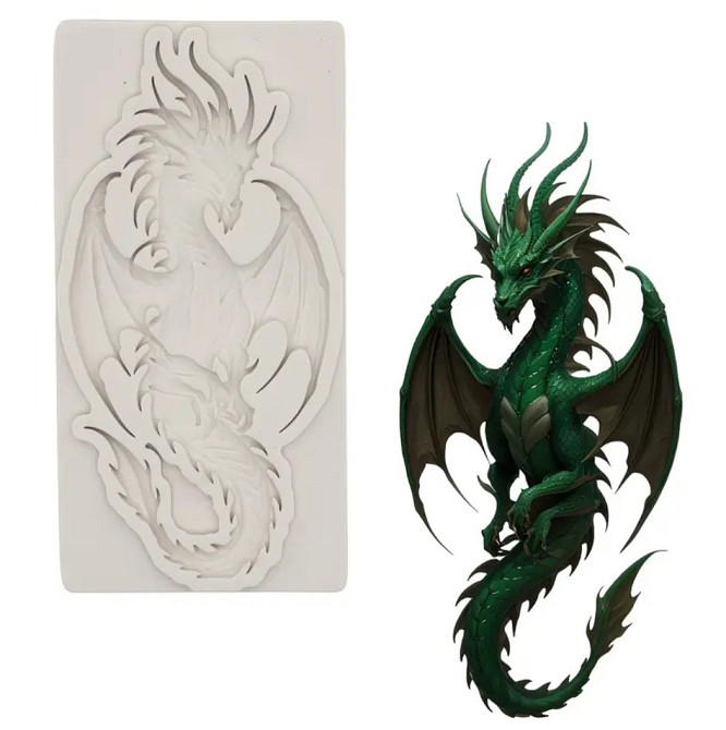 Молд силиконовый Дракон 90 на 45 мм серый Киев - изображение 1