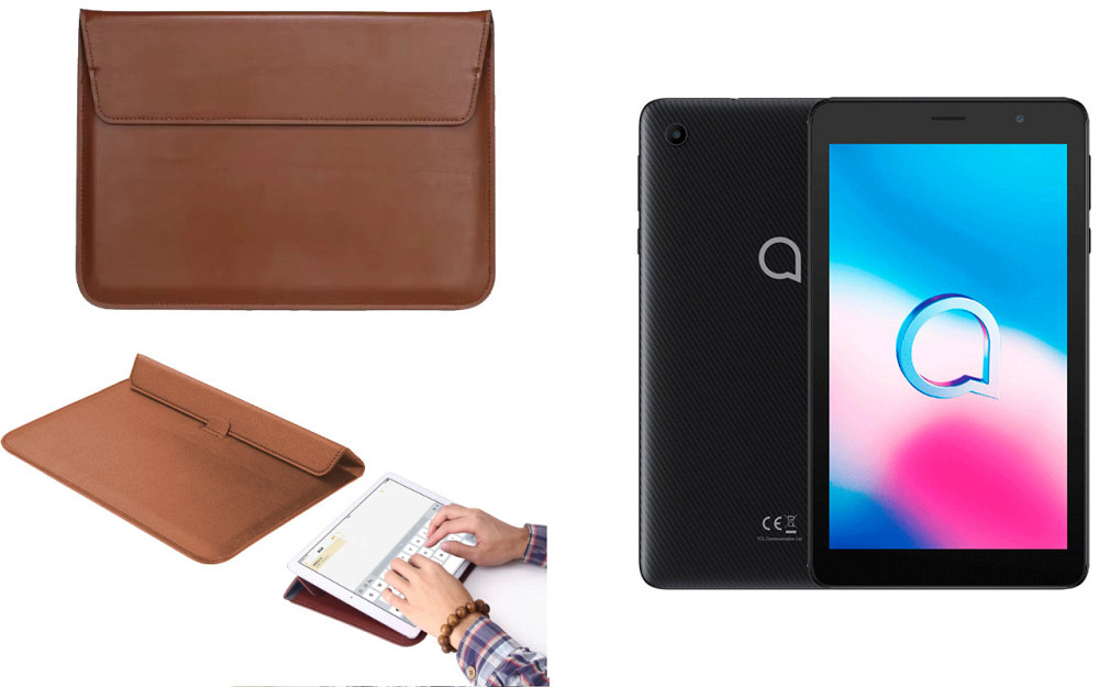 Чехол-конверт VitoCase для Alcatel 1T 7 4G (9013X), с функцией подставки для планшета Коричневый Киев - изображение 1