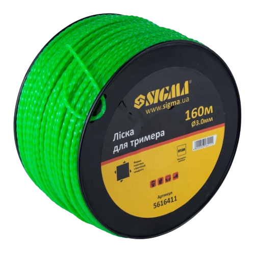 Ліска для тримера d3,0мм 160м зріз/кручений квадрат SIGMA Житомир - изображение 1
