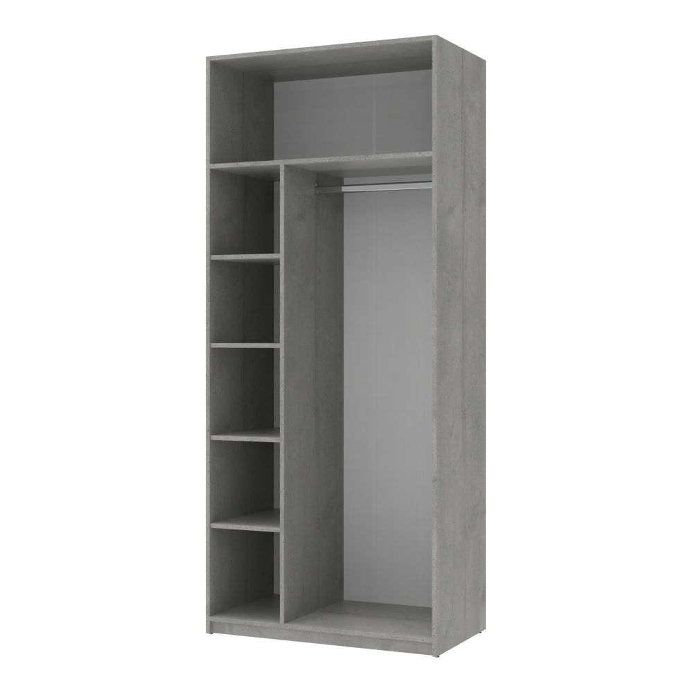 Шафа розпашна для одягу Doros Кен 90х52х210 см Білий/Бетон (DRS-011187) Дніпро - фото 2