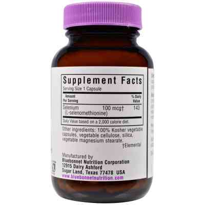 Минералы Bluebonnet Nutrition Селен 100мкг, 90 гелевых капусул (BLB-00739) Винница