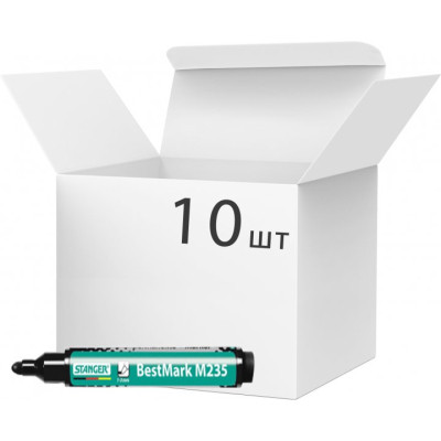 Маркер Stanger водостойкий, 1-3 мм черный 10 шт (MARKER-PER-STM235B10) Винница - изображение 1