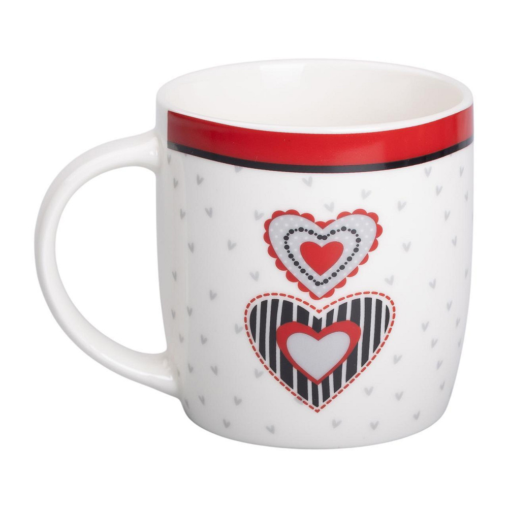 Чашка порцелянова 400 (мл) із сердечками для чаю та кави Lugi RX-N240147W Київ - фото 1