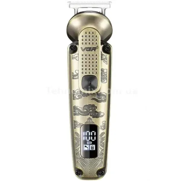 Машинка для стрижки волосся VGR V-103 (8 в 1) LCD для бороди та носа + підставка Бронза Вінниця - фото 7