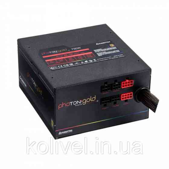 БЖ 750W Chieftec PHOTON GOLD GDP-750C-RGB, 140 mm RGB Fan, >90%, Modular, Retail Box (GDP-750C-RGB) Киев