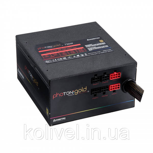 БЖ 750W Chieftec PHOTON GOLD GDP-750C-RGB, 140 mm RGB Fan, >90%, Modular, Retail Box (GDP-750C-RGB) Киев - изображение 3