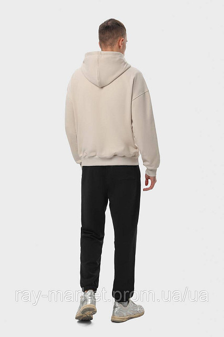 Костюм чоловічий худі на блискавці бежеве та штани чорні  RAY PREMIUM LOOSE U0809 (U0809M-Cream-Black) XXL Київ - фото 3