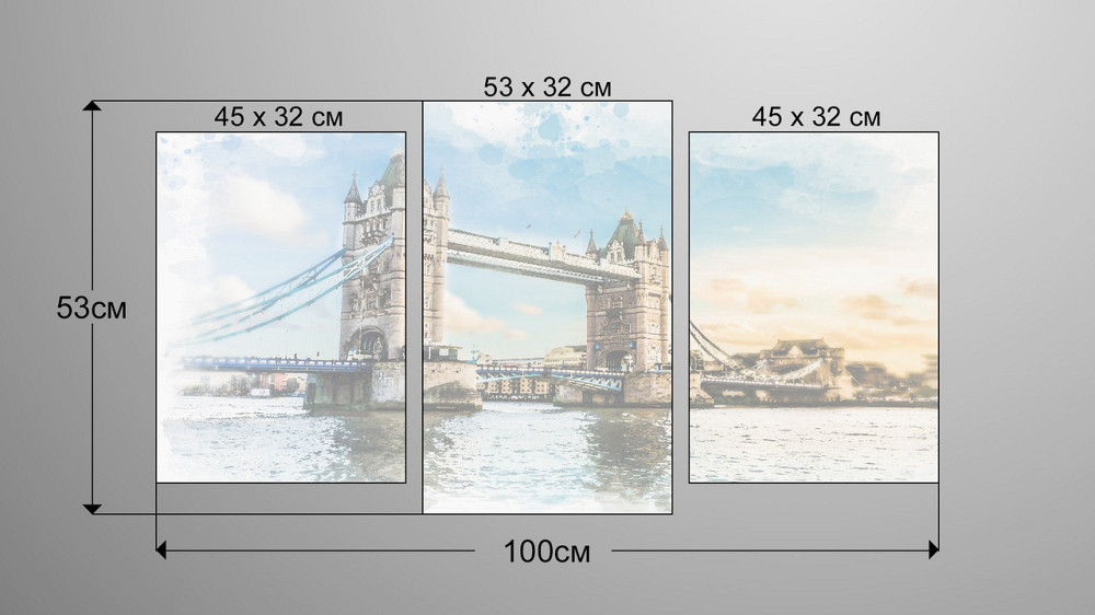 Модульна картина Лондон Міст Art-194_3 Київ - фото 3