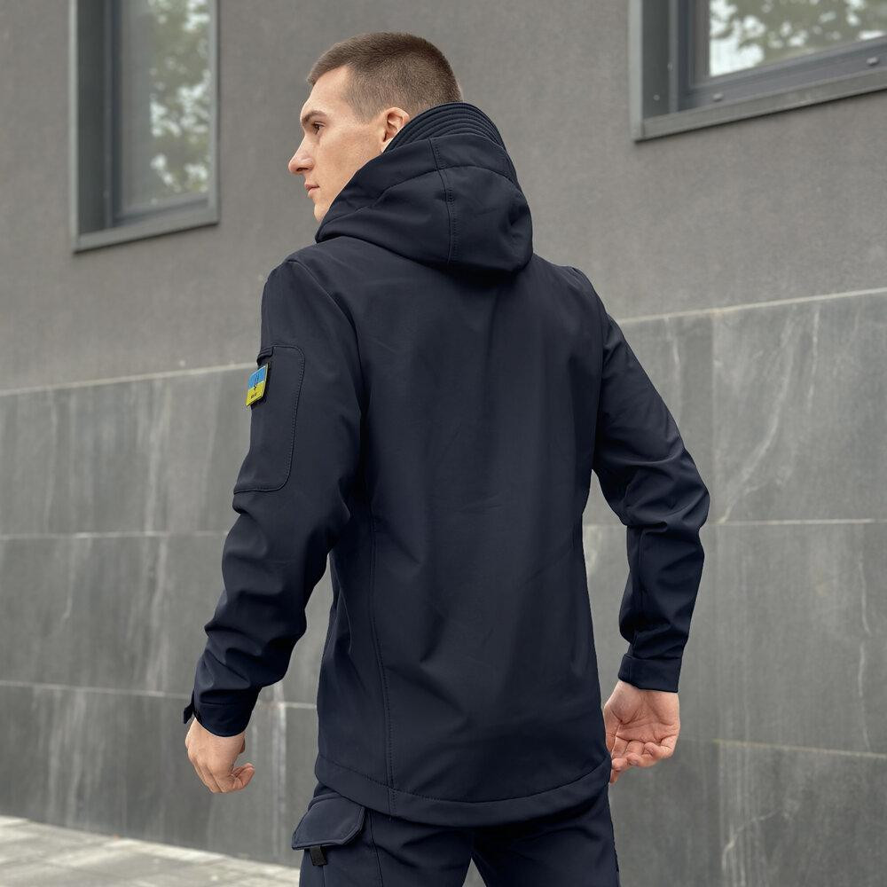 Темно-синяя мужская демисезонная куртка Pobedov Motive с липучками Киев - изображение 6