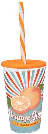 Склянка з трубочкою Herevin Orange Juice 0.65 л (161948-028) (6965059) Київ