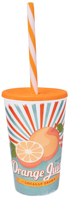 Стакан с трубочкой Herevin Orange Juice 0.65 л (161948-028) (6965059) Киев - изображение 1