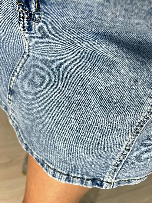 Шорты юбка женские джинсовые Vanver 8097 с поясом короткие голубые, голубой, 26, 26, 74 см, 100 см Киев - изображение 13