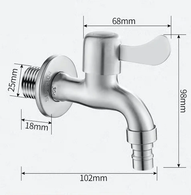 Монокран настінний 1/2 Mixxus BIB-02 з нержавіючої сталі (MX1338) Чернівці - фото 4