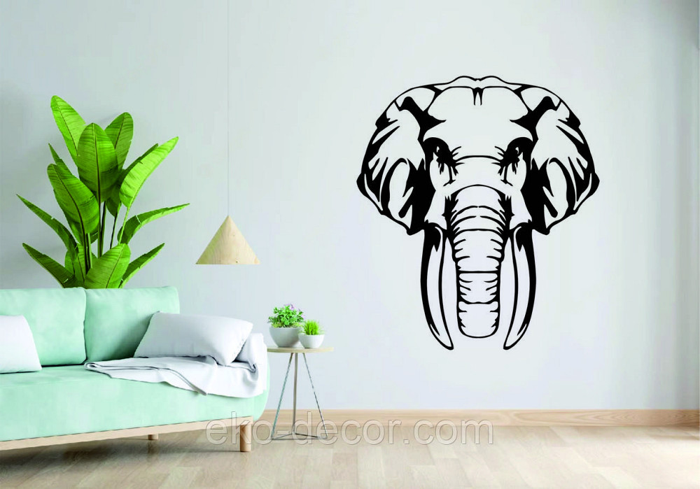 Декоративне настінне Панно  «Слон» , Декор на стіну 90*79 см, Чорний Київ - фото 4