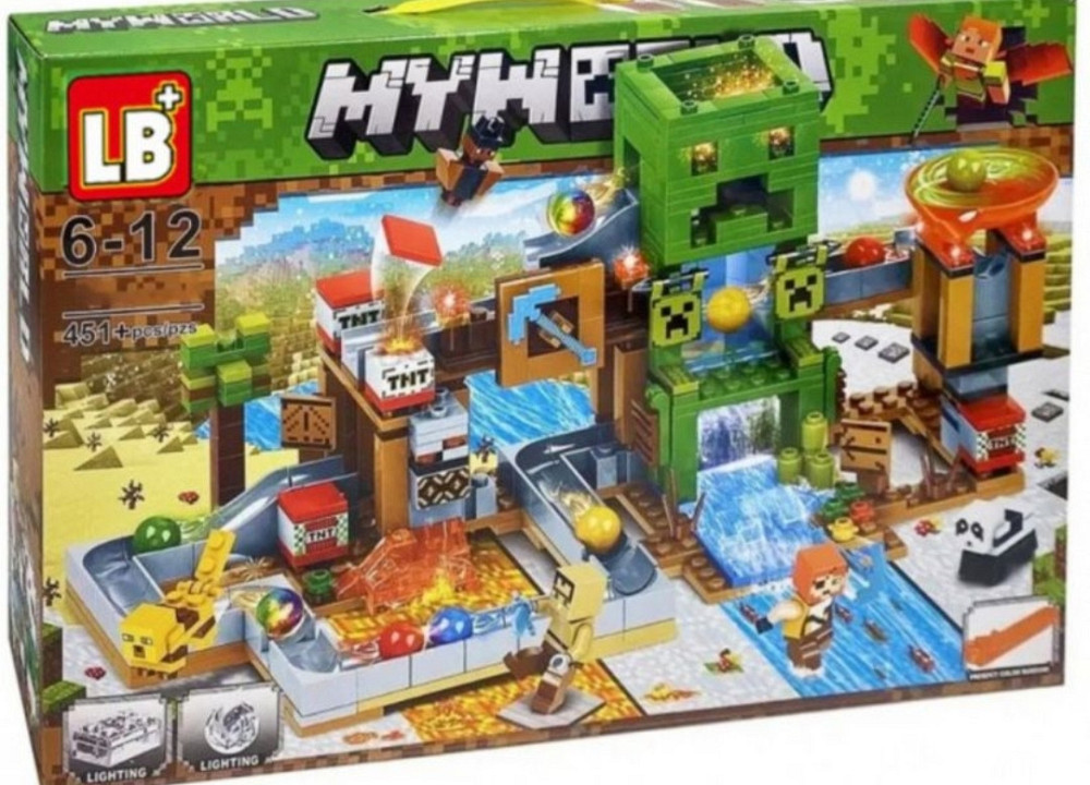 Конструктор Minecraft Майнкрафт Шахта Кріпера, 451 дет, LED світло. Харьков - изображение 5