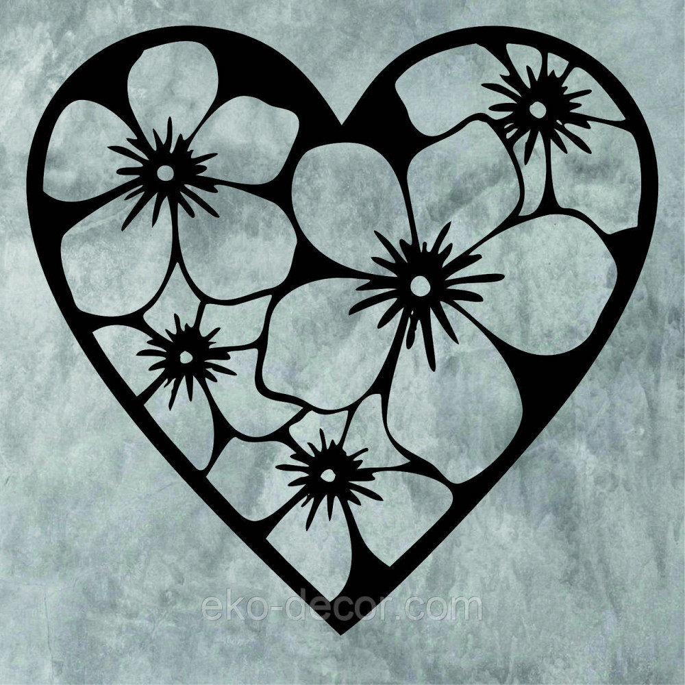 Декоративное настенное Панно «Сердце в цветах», Декор на стену Киев - изображение 7