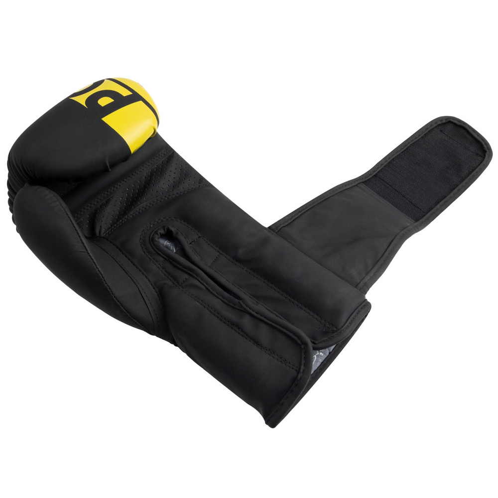 Боксерські рукавички для боксу та єдиноборств на липучці 12 унцій PowerPlay 3086 Matt Challenger чорний з жовтим Київ - фото 6
