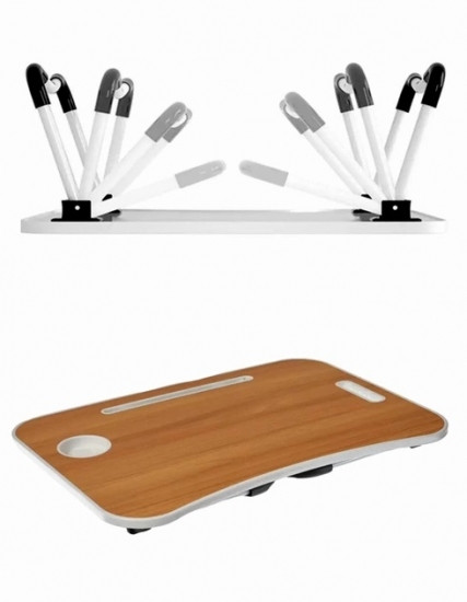 Портативный складной столик для ноутбука и планшета (бежевый) с ручкой Винница - изображение 2