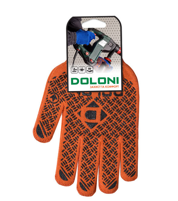 Doloni рукавички захисні трикотажні з ПВХ малюнком, розмір 11, Універсал Профі 4470 Рівне - фото 4