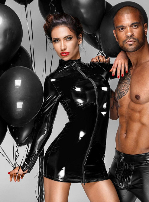 Сукня з мокрим ефектом Noir Handmade F187 PVC mini dress, XL Sex Aura Київ - фото 4