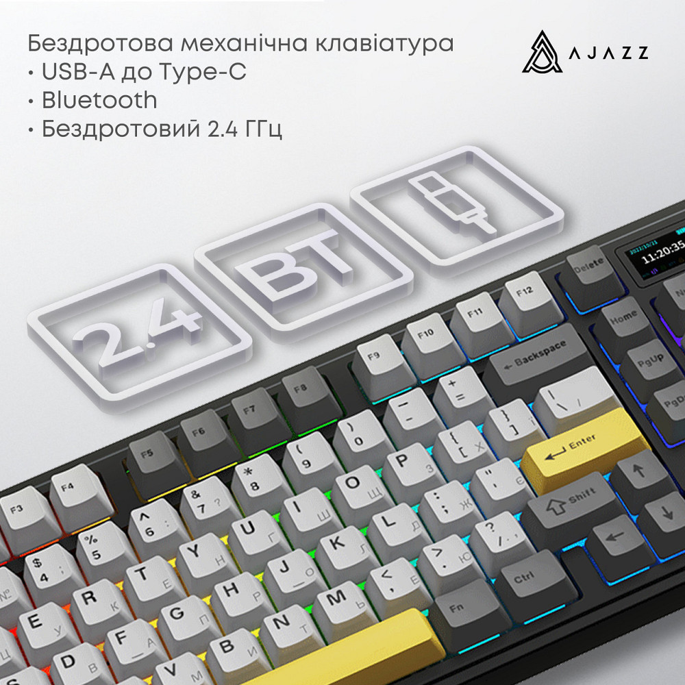 Клавіатура бездротова Ajazz AK980 V2 Gift Switch V2 Black (AK980-V2-G-BGY) ( 22112 ) Харьков - изображение 6