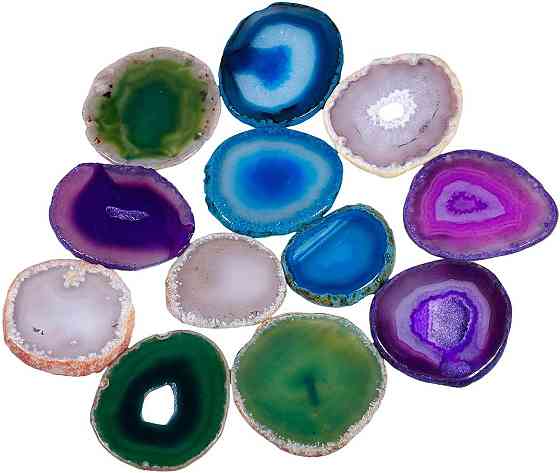 Сувенірний зріз необробленого агату 12 шт 24653 Луцк