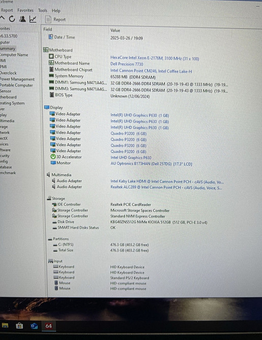 Ноутбук Dell Precision 7730 Xeon E-2176M 64 Гб 512 Гб P3200 6Gb 17,3" FHD IPS Київ - фото 2