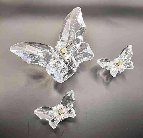 Комплект шпильок "Метелики" 3 шт. прозорі Сміла