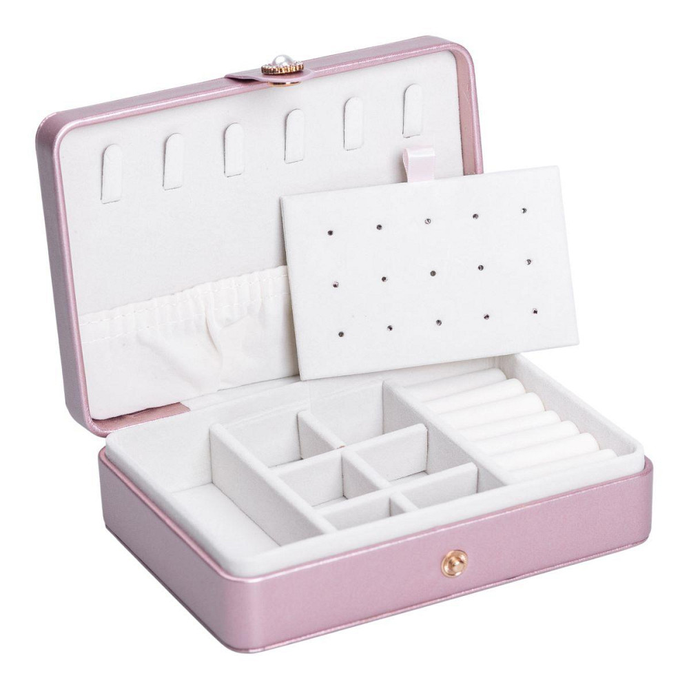 Скринька для прикрас з еко шкіри 16×11×4.7 см органайзер для ювелірних виробів HP-5-30PP Київ - фото 3