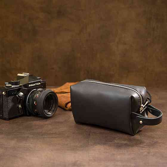 Кожаная косметичка для мужчин GRANDE PELLE 11507 Черный Киев