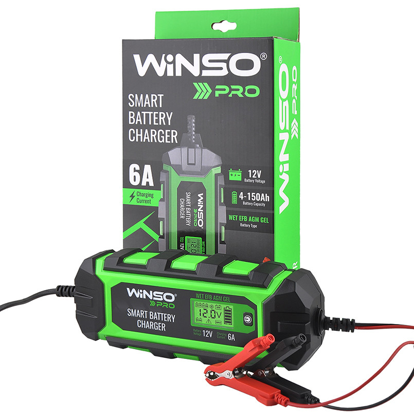 Зарядное устройство АКБ Winso Pro 12В 150А·ч 6А с LCD-экраном Львов - изображение 4