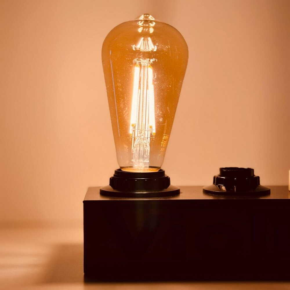 Лампочка CLASIC AMBER ST64 E27/6W/230V 2700K 3шт Луцк - изображение 2