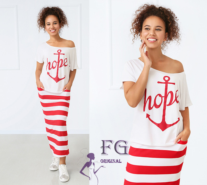 Літній костюм "Maritime" оптом | Розпродаж моделі 46-48 Київ - фото 1