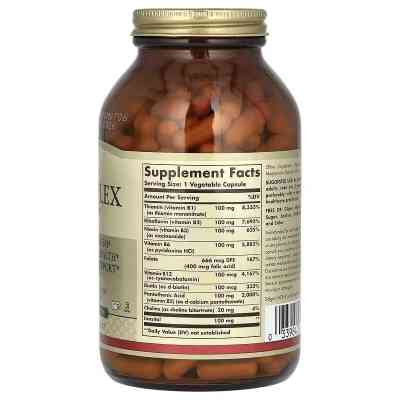 Вітамінно-мінеральний комплекс Solgar B-комплекс, B-Complex &quot;100&quot;, 250 вегетаріанських капсул (SOL-01151) Вінниця