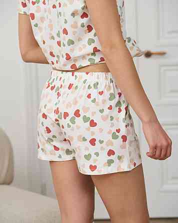 Женская пижама комплект рубашка с шортиками - сердечки Nicoletta 60236 XL Киев