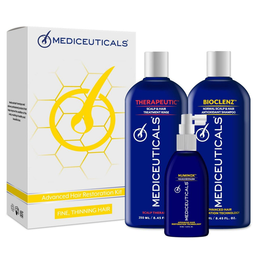 Набір проти випадіння та стоншення волосся у чоловіків Advanced Hair Restoration Kit Mediceuticals, 2х250 мл +125 мл Дніпро - фото 1