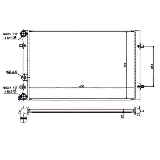 Радіатор охолодження двигуна автомобіль Фольцваген Bora, Golf IV, автомобіль Шкода Octavia Tour, автомобіль Audi A3 1.6-2.0i, Мукачево