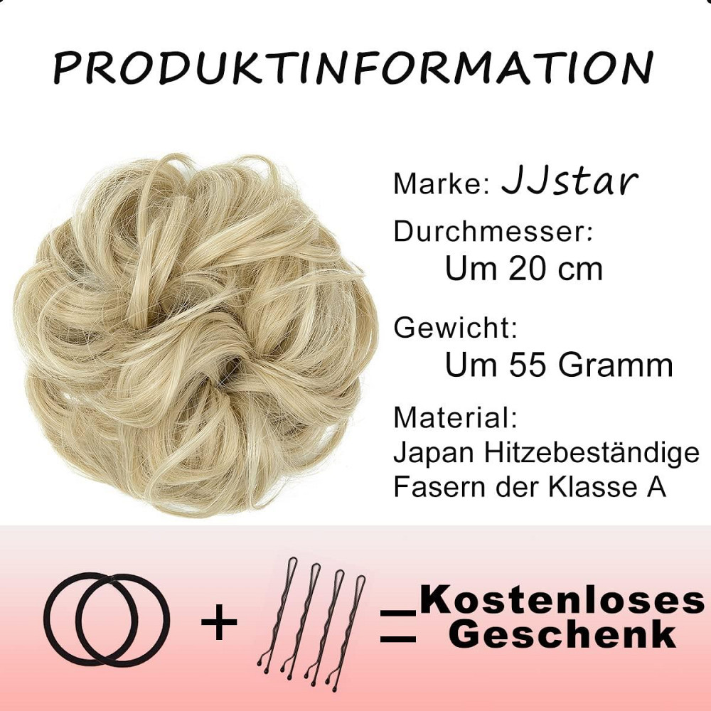 Шиньйон-гумка JJstar Large Bun Каштановий Кучерявий пучок накладний з резинкою об'ємний Київ - фото 6