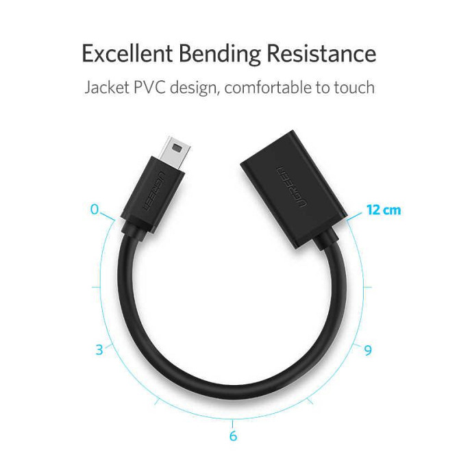Mini USB OTG кабель-адаптер Ugreen US249 (Чорний, 12см) Николаев - изображение 8