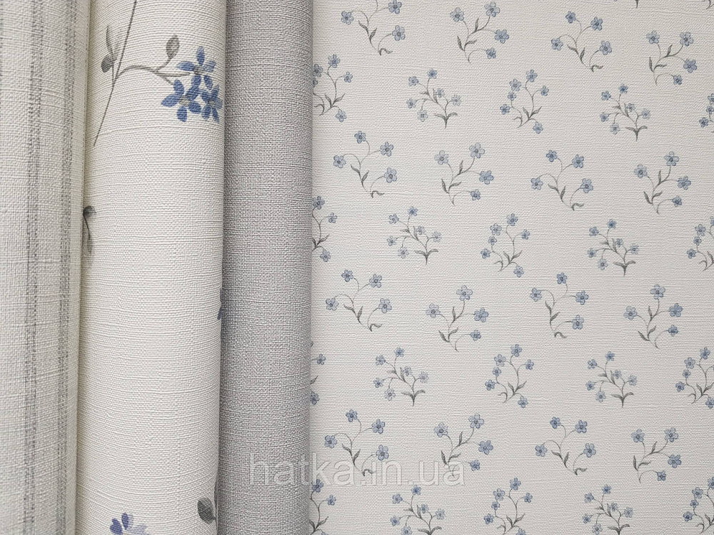 Шпалери вінілові на флізеліні A.S.Creation Maison charme 0.53x10 прованс квіти маленькі бузкові на білому Київ - фото 2