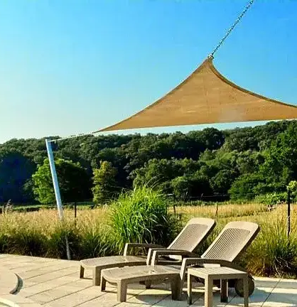 Тент навес затеняющий треугольный 3х3х4м Сетка (Бежевый) Винница - изображение 5