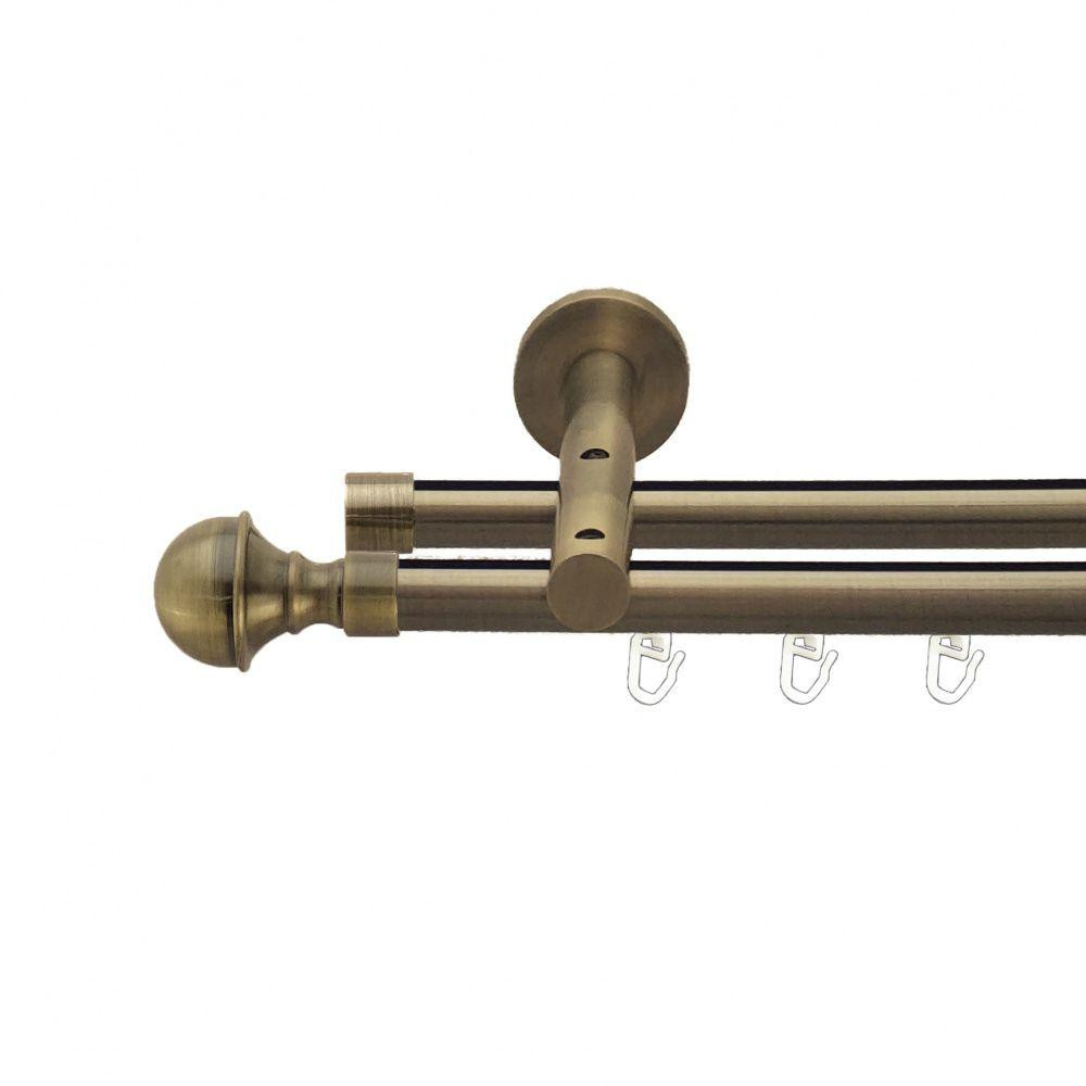 Карниз Orvit Бостон металевий дворядний реверсивний профільна труба  Антик 19\19 мм 240 см (7219302) Львів - фото 1