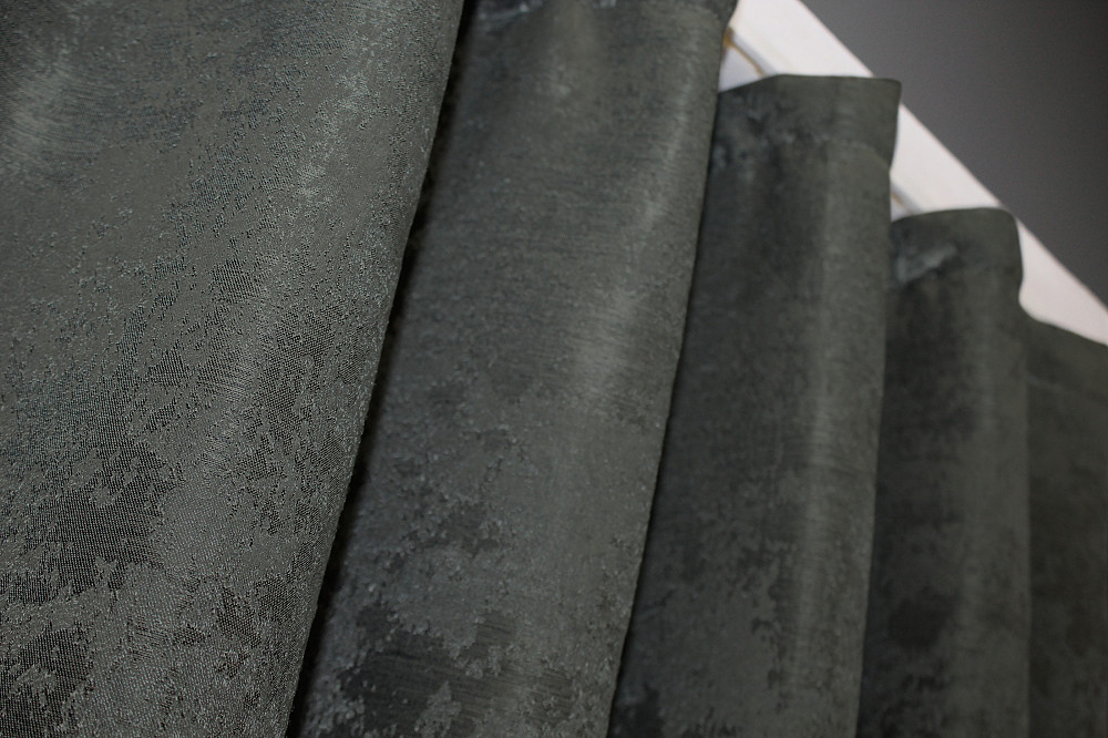 Комплект коротких штор VR-Textil Жакард Sultan XO № 1123ш Жакард Графітовий 130х170 см 2 шт (35-0110) Київ - фото 5