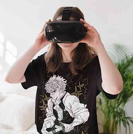 Футболка для мальчика аниме Истребитель демонов оверсайз (рост от 165 до 180 ) Черний AnimeJ0894m Днепр