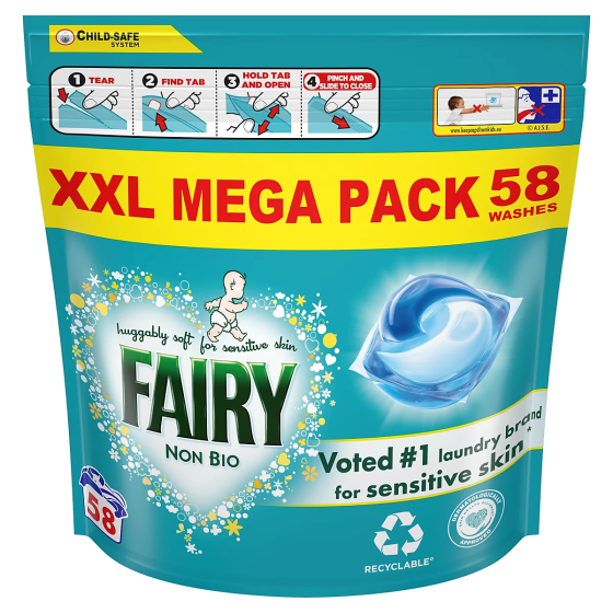Капсулы для стирки Fairy Non Bio PODS 58 шт. Харьков