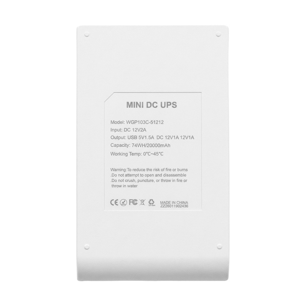 Джерело безперебійного живлення Mini UPS WGP UPS103C 20000mAh 5V/12V/12V, Li-ion 4*5Ah, для роутера та оптичного терміналу Киев - изображение 19