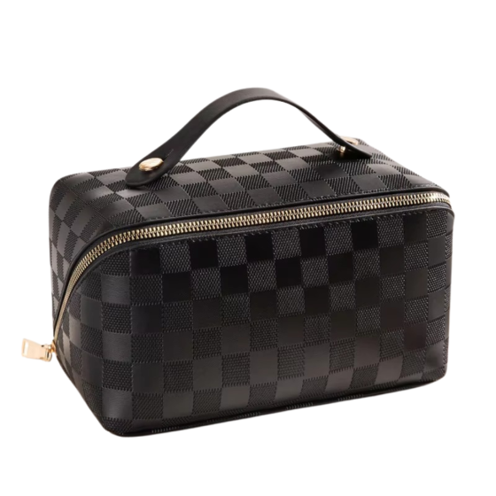 Косметичка на молнии из искусственной кожи, дорожная, черная Каменец-Подольский